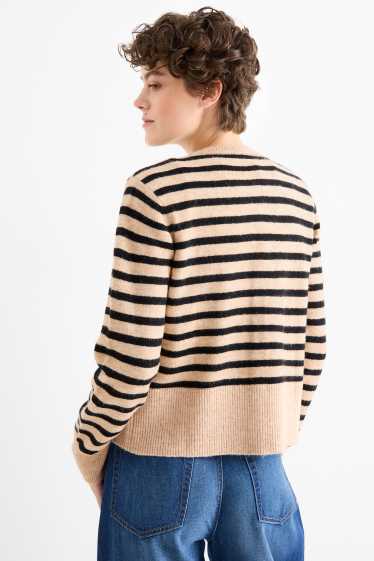 Donna - Cardigan - a righe - nero / beige