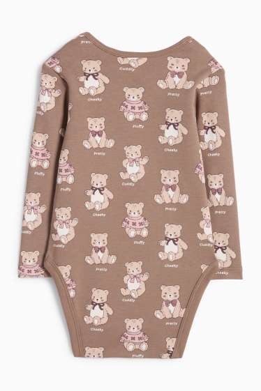 Baby Mädchen - Teddybär - Baby-Body - braun