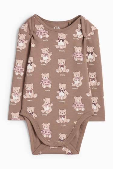 Baby Mädchen - Teddybär - Baby-Body - braun