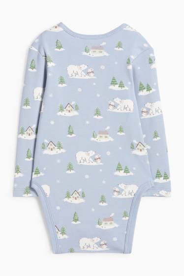 Baby Mädchen - Eisbär und Winter - Baby-Body - hellblau