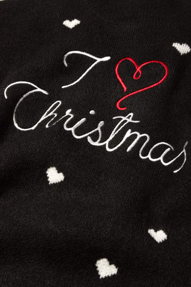 Femei - Pulover cu motive de Crăciun - I Love Christmas - negru