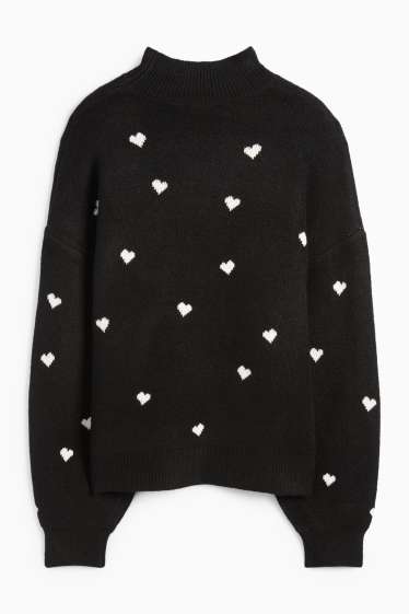 Femei - Pulover cu motive de Crăciun - I Love Christmas - negru