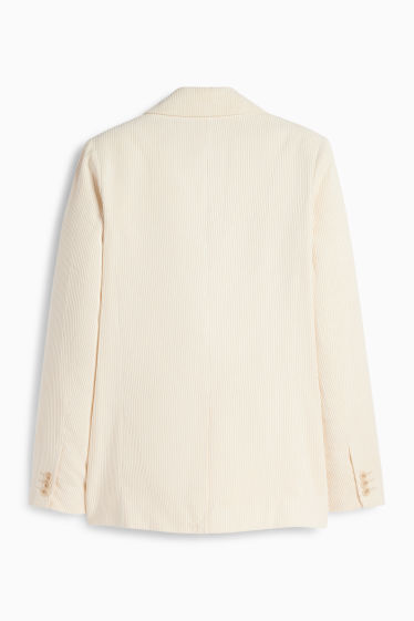 Damen - Cord-Longblazer - Regular Fit - cremefarben
