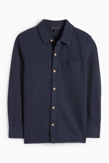 Nen - Camisa - texturada - blau fosc
