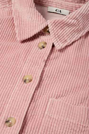 Damen - Cord-Bluse - rosa