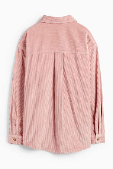 Damen - Cord-Bluse - rosa
