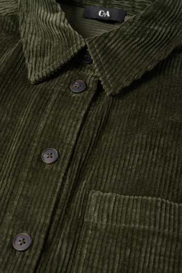 Damen - Cord-Bluse - dunkelgrün