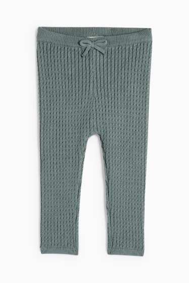 Bébés filles - Leggings en maille pour bébé - motif tressé - vert