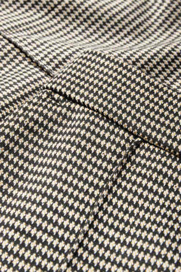 Femei - Pantaloni din jerseu - talie înaltă - wide leg - în carouri - negru / nej