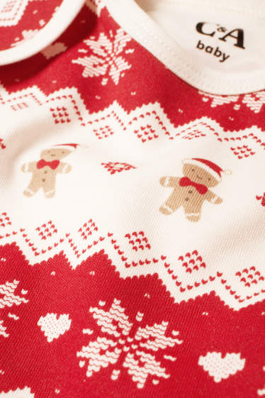 Bébés filles - Renne et pain d’épice - body bébé de Noël - rouge / blanc crème