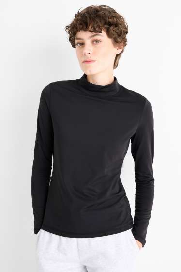 Dámské - Termo tričko s dlouhým rukávem basic - regular fit - černá