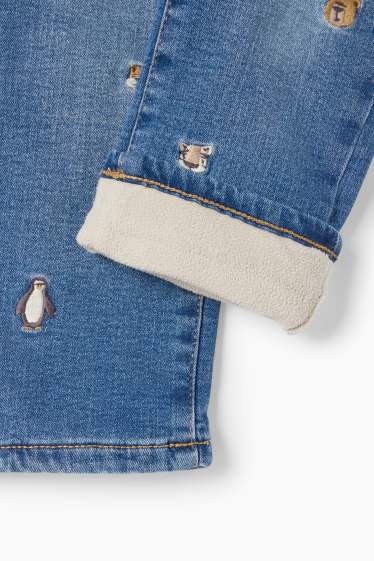 Děti - chlapci - Motivy divokých zvířátek - straight jeans - termo džíny - džíny - modré