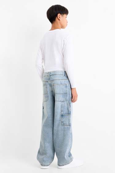 Kinderen: jongens - Baggy jeans - thermojeans - jeanslichtblauw