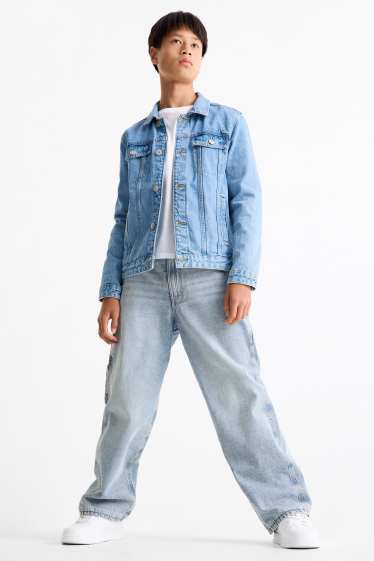 Kinderen: jongens - Baggy jeans - thermojeans - jeanslichtblauw
