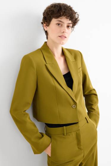 Damen - Crop Blazer - Regular Fit - grün