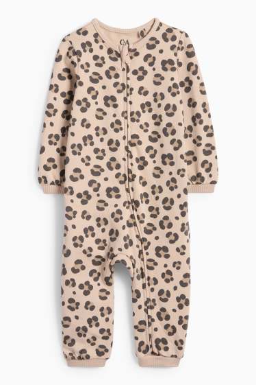 Baby Mädchen - Baby-Schlafanzug - gemustert - schwarz / beige