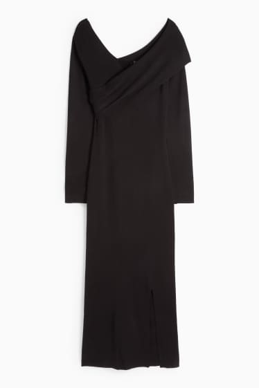 Femei - Rochie din tricot - straight fit - negru