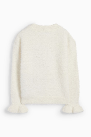 Children Girls - Deer - jumper - cremewhite