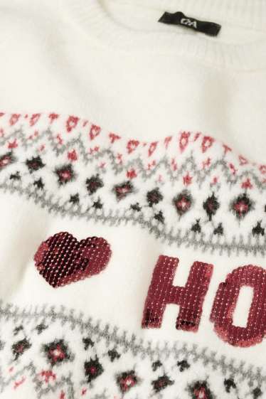 Damen - Weihnachtspullover - weiss