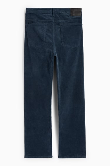 Hommes - Pantalon en velours côtelé - regular fit - bleu foncé