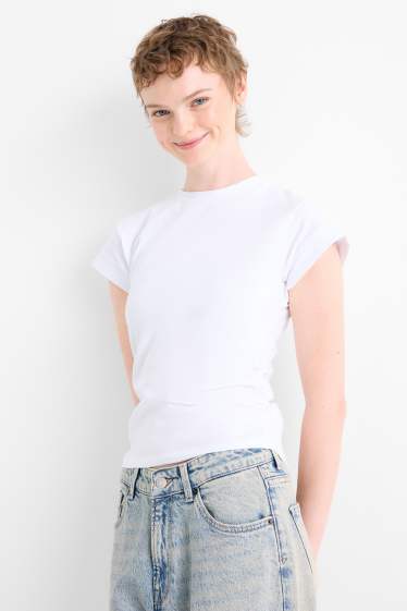 Damen - T-Shirt - Slim Fit - weiß