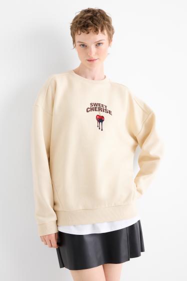 Damen - Sweatshirt - cremefarben