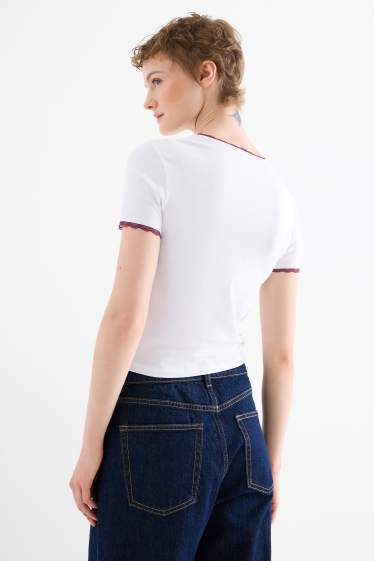 Dámské - Tričko - slim fit - bílá
