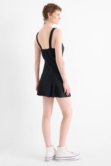 Mujer - Vestido de línea evasé - raya diplomática - azul oscuro