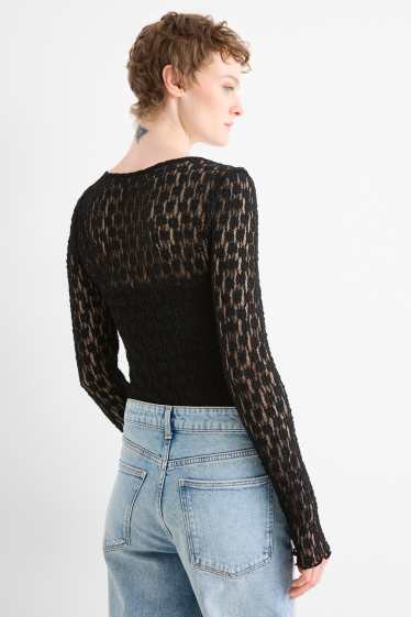 Damen - Spitzen-Body - schwarz