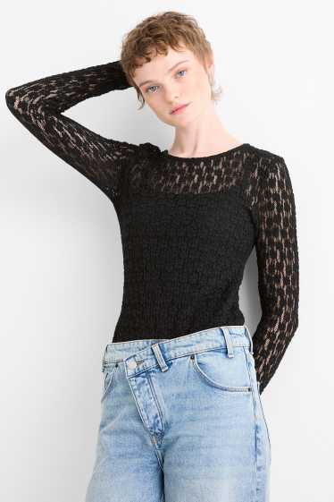 Damen - Spitzen-Body - schwarz