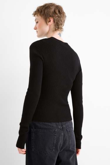 Femmes - Pull - côtelé - noir