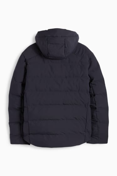 Uomo - Giacca trapuntata con cappuccio - idrorepellente - blu scuro