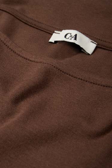 Dames - Longsleeve - slim fit - donkerbruin