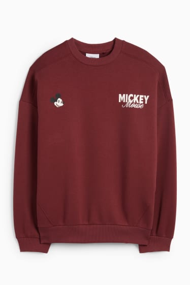Damen - Sweatshirt - Micky Maus - dunkelrot