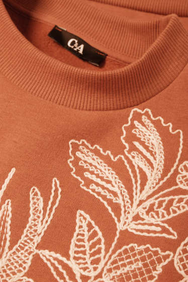 Femmes - Sweat - à fleurs - terracotta