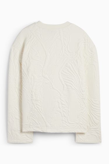 Damen - Sweatshirt - strukturiert - weiss