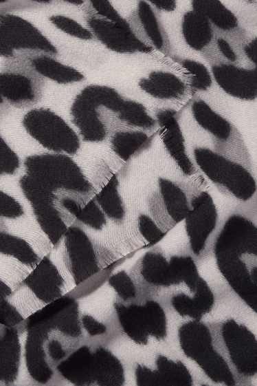 Women - Scarf - leopard print - black / gray