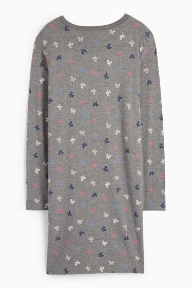 Women - Nightdress - patterned - gray