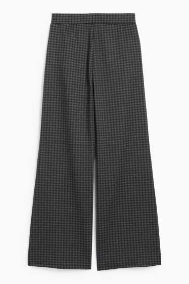 Nena - Pantalons de punt - de quadres - negre / gris fosc
