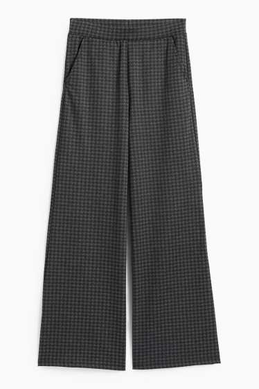 Nena - Pantalons de punt - de quadres - negre / gris fosc