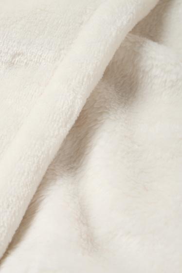 Femmes - Peignoir de bain à capuche - blanc crème