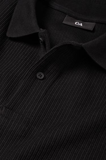 Herren - Poloshirt - Regular Fit - strukturiert - schwarz