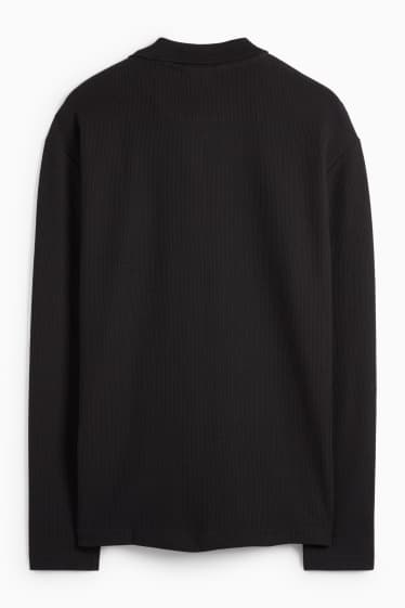 Herren - Poloshirt - Regular Fit - strukturiert - schwarz