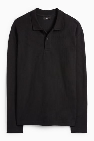 Herren - Poloshirt - Regular Fit - strukturiert - schwarz