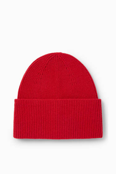 Dames - Muts - ribstof - rood