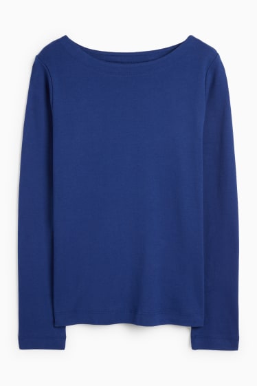 Femmes - Haut à manches longues - regular fit - bleu foncé