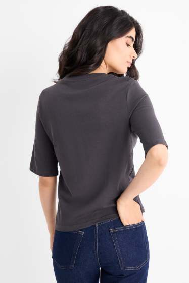 Dames - T-shirt - regular fit - donkergrijs