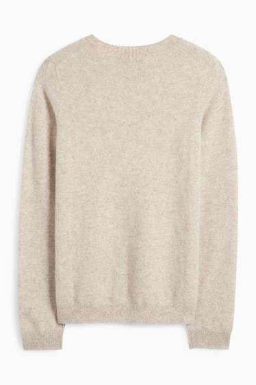 Damen - Kaschmir-Pullover - hellbeige