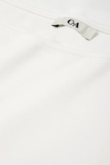 Dámské - Tričko s dlouhým rukávem - slim fit - bílá