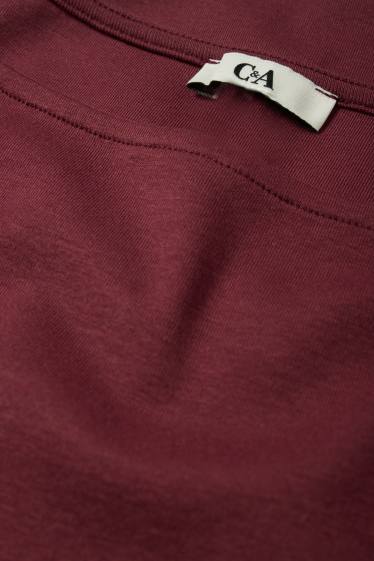 Dámské - Tričko s dlouhým rukávem - slim fit - bordeaux